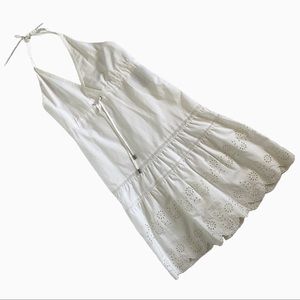 Burberry Cotton Eyelet Halter Dress. Off-white. Sz. 6